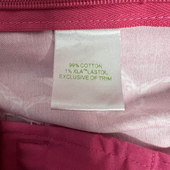 Lilly Pulitzer Wide Leg Pants SZ 8 Pink Rope Print Side Zip Falling Off the Grid - Picture 9 of 9